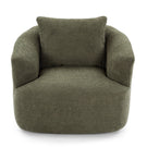 360° Swivel Barrel Sofa Chair With Throw Pillow, Chenille Upholstered Accent Chair - Furniture Home Direct