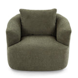 360° Swivel Barrel Sofa Chair With Throw Pillow, Chenille Upholstered Accent Chair - Furniture Home Direct