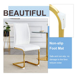 Dining Chairs Gold Frame Upholstered Set of 4 White - Furniture Home Direct