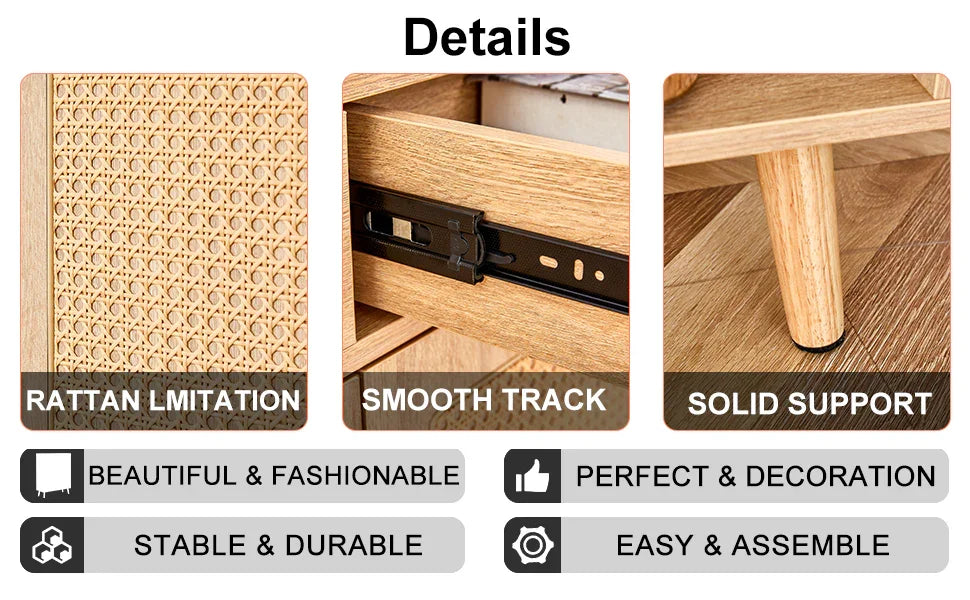 Modern Rattan Shoe Cabinet - Furniture Home Direct