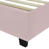 Full Size Upholstered Platform Bed Tall Headboard Pink - Furniture Home Direct