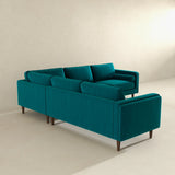 Amber - Velvet Corner Sectional Sofa - Furniture Home Direct