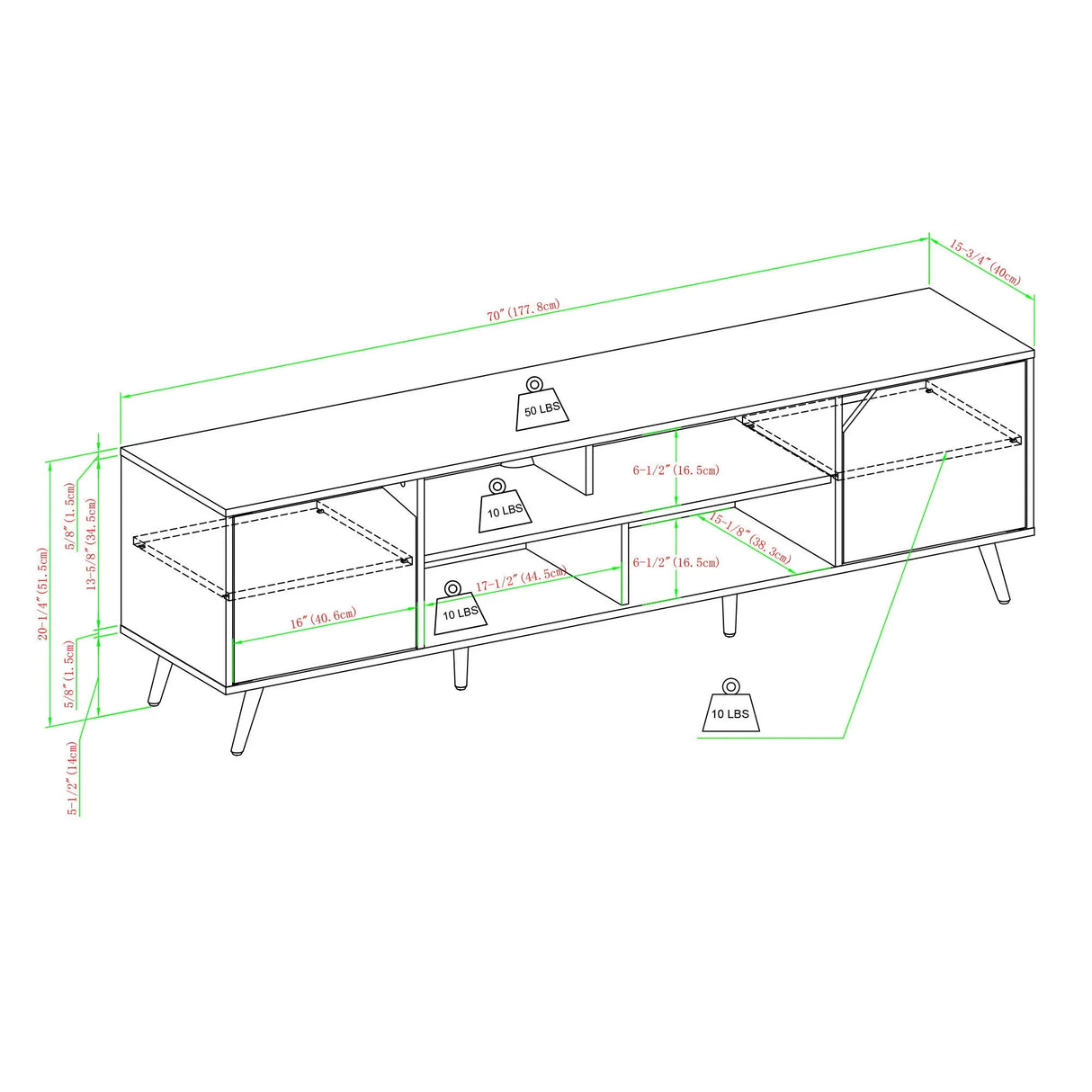 Contemporary 2 Door Minimalist TV Stand - Furniture Home Direct