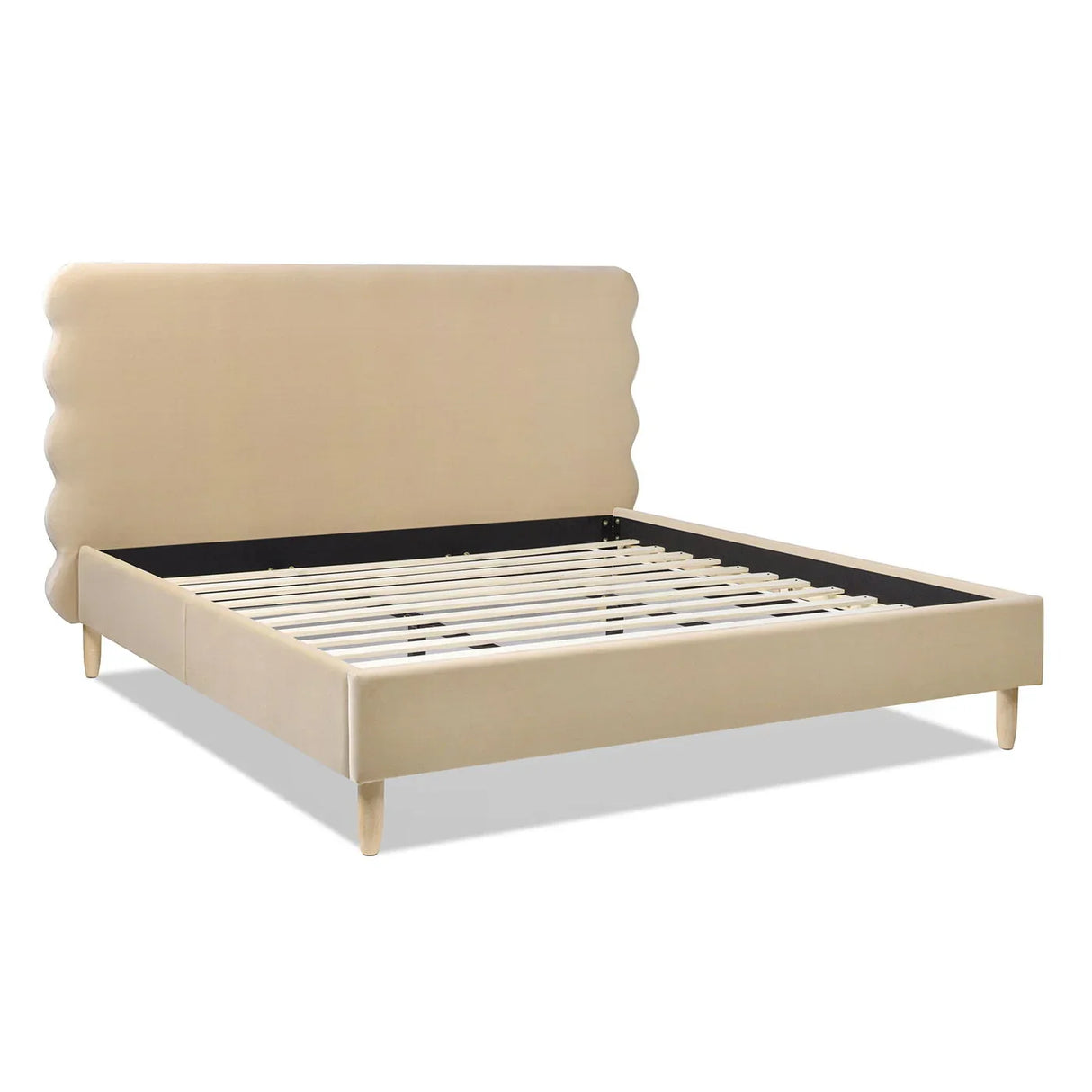 Stockholm - Modern Wavy Headboard Platform Bed - Furniture Home Direct