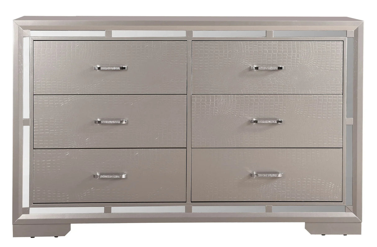 Alana - Dresser - Silver Champagne - Furniture Home Direct