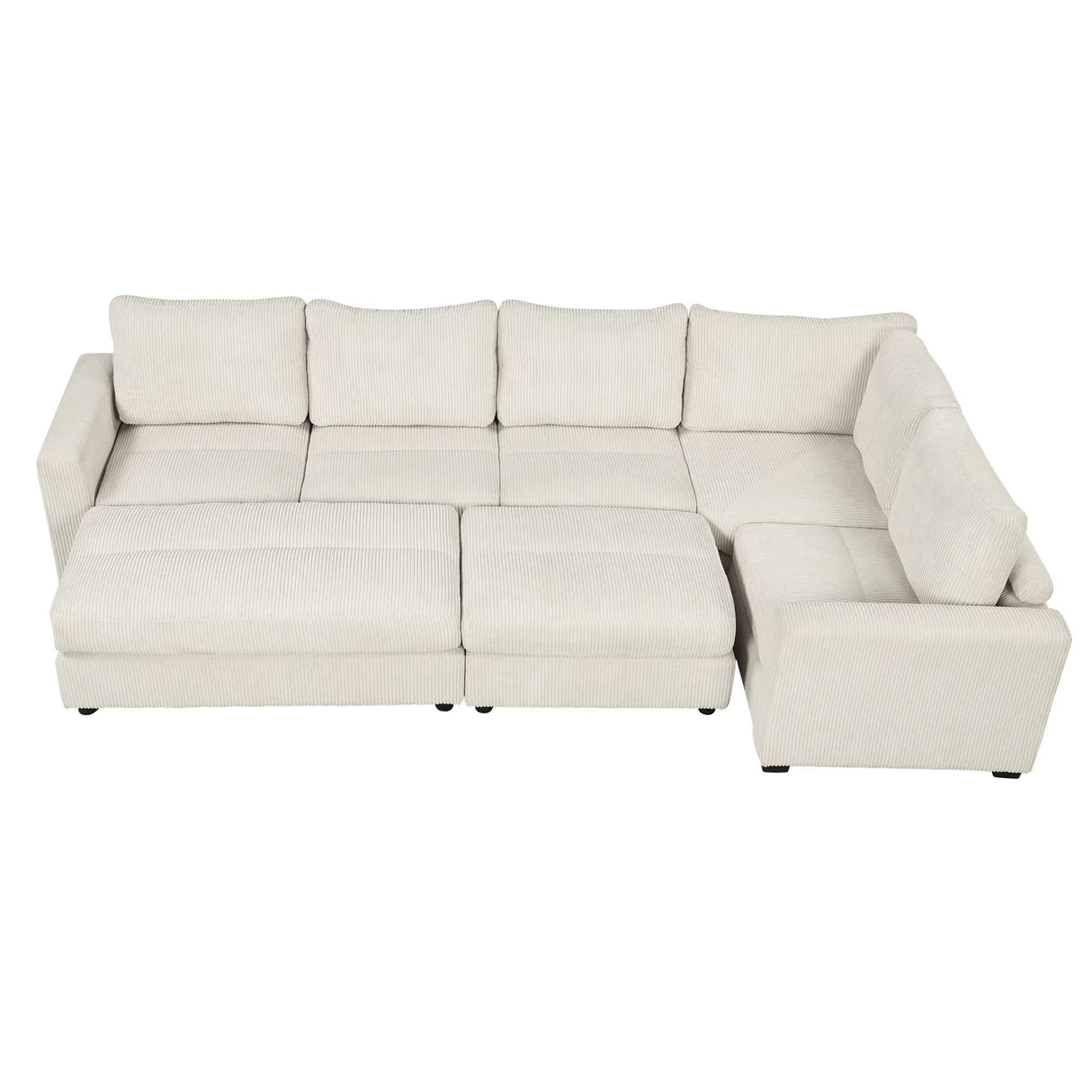 121.3" Modular Sleeper Sectional - Beige - Furniture Home Direct