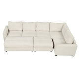 121.3" Modular Sleeper Sectional - Beige - Furniture Home Direct