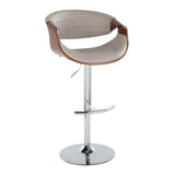 Symphony - Mid Century Modern Adjustable Barstool & Swivel With Rounded T Footrest (Set of 2) - Furniture Home Direct