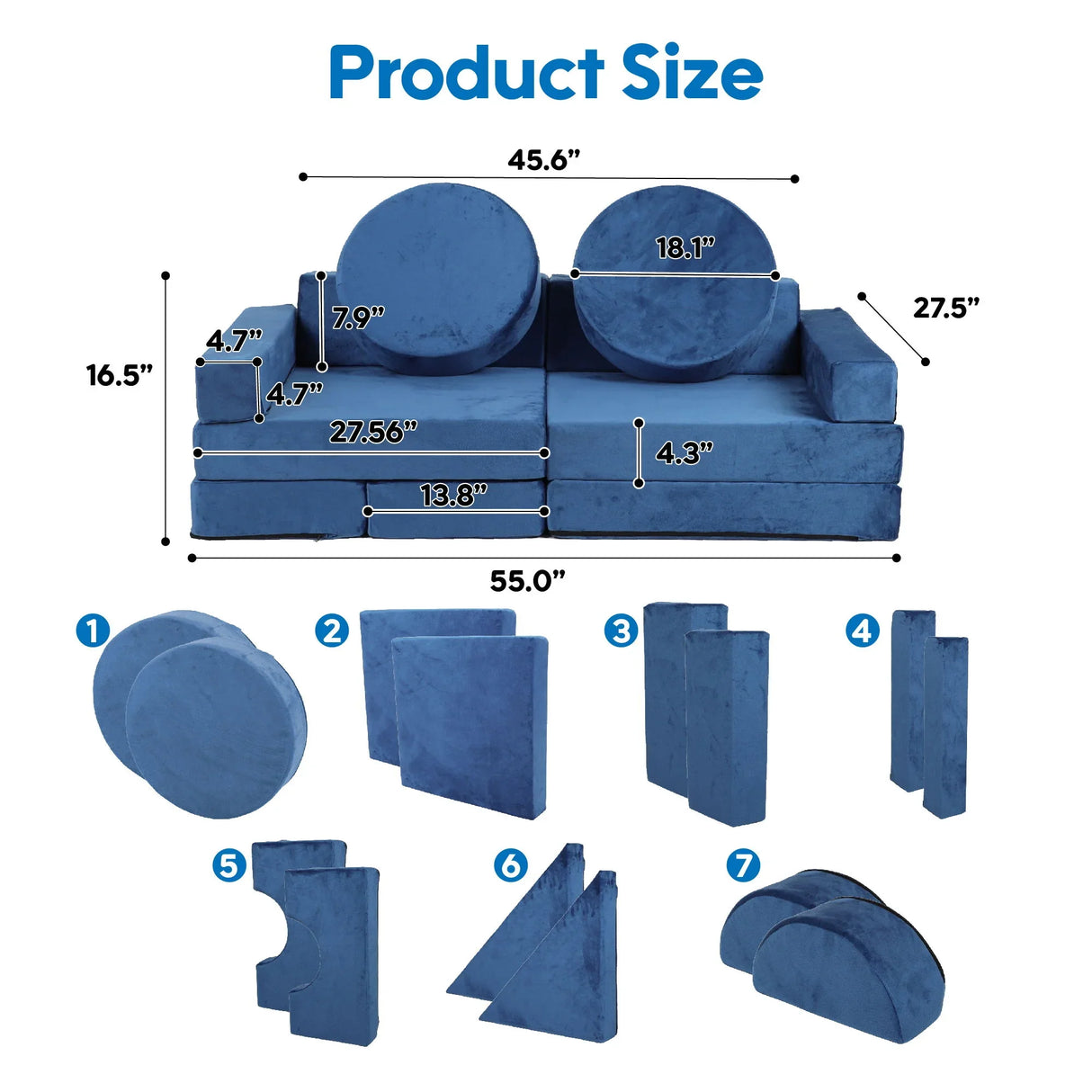Kids Sofa Modular Play Couch, Child Sectional Sofa To Boost Creativity - Furniture Home Direct