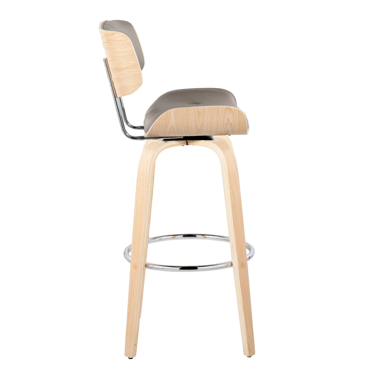 Lombardi - Mid Century Modern Fixed Height Barstool With Swivel With Round Footrest (Set of 2) - Furniture Home Direct