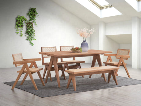 Valentina - 6 Pieces Patio Furniture Set - Rattan / Natural - Furniture Home Direct