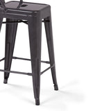 Rayne - Curved Back Metal Stool (Set of 2) - Furniture Home Direct
