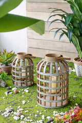 Decorative Lantern With Handle, Wooden Lantern For Indoor Outdoor, Home Garden Wedding - Furniture Home Direct