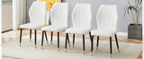 Dining Chairs Set of 4 Modern PU Upholstered Sleek White - Furniture Home Direct