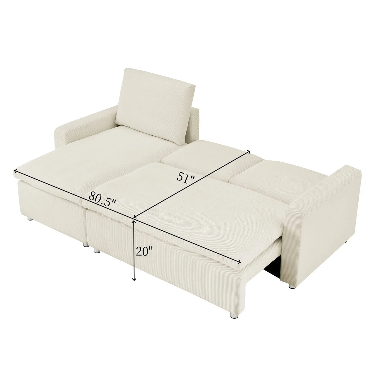 Convertible L Shaped Sleeper Sofa Bed With Reversible Chaise And Storage - Furniture Home Direct