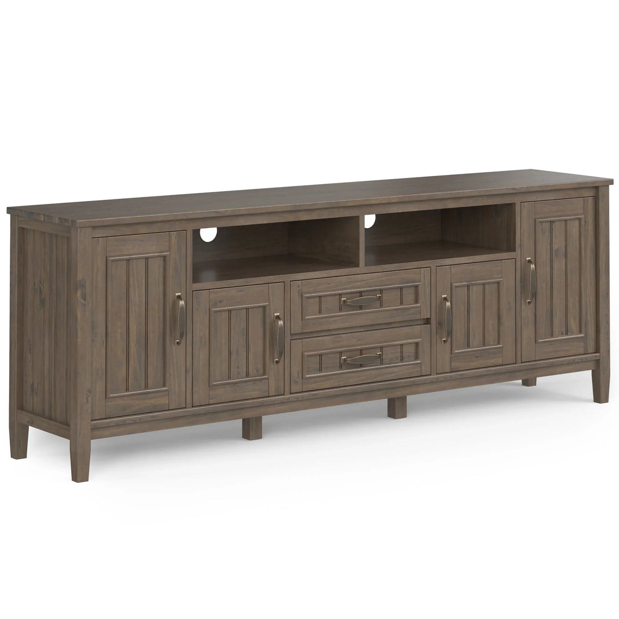 Lev - Handcrafted TV Media Stand - Smoky Brown - Furniture Home Direct