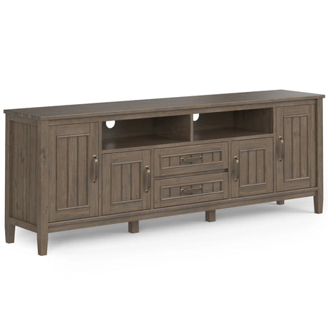 Lev - Handcrafted TV Media Stand - Smoky Brown - Furniture Home Direct