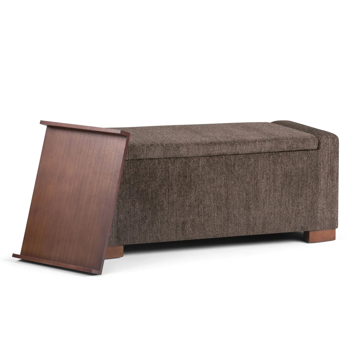 Bretton - Lift Top Storage Ottoman - Deep Umber Brown - Furniture Home Direct