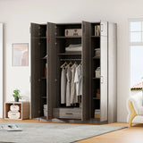 Contemporary 4 Door Wardrobe With 1 Drawer And Top Cabinet - Furniture Home Direct