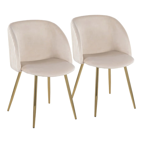 Fran - Pleated Waves Contemporary Chair (Set of 2) - Furniture Home Direct