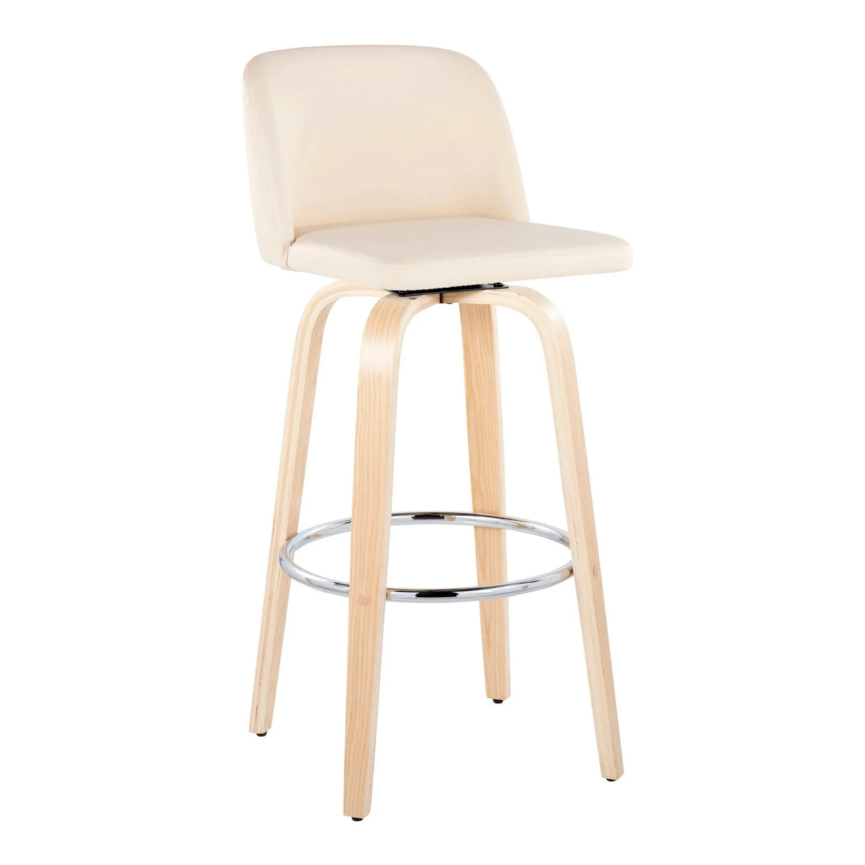 Toriano - Contemporary Fixed Height Barstool & Swivel With Round Footrest (Set of 2) - Furniture Home Direct