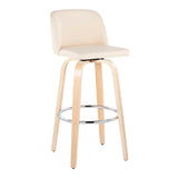 Toriano - Contemporary Fixed Height Barstool & Swivel With Round Footrest (Set of 2) - Furniture Home Direct