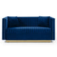 Contemporary Vertical Channel Tufted Sofa Loveseat Modern Upholstered Couch For Living Room With 2 Pillows - Furniture Home Direct