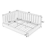 Mid-Century Upholstered Tufted Bed Frame With Backrest And Armrests - Furniture Home Direct