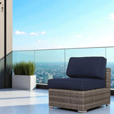 Wide Armless Outdoor Chairs With Cushions (Set of 2) - Furniture Home Direct