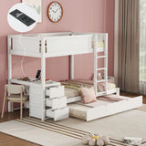 Bunk Bed With Twin Size Trundle, Storage And Desk - Furniture Home Direct