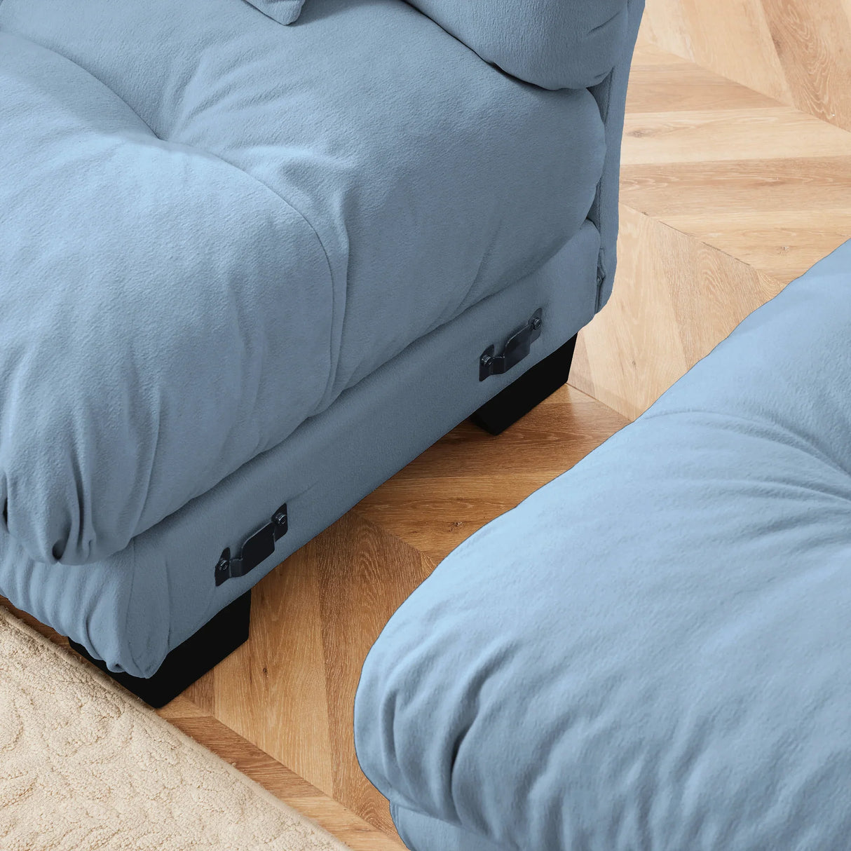 4-Seater Modular Chenille Sofa - Blue - Furniture Home Direct
