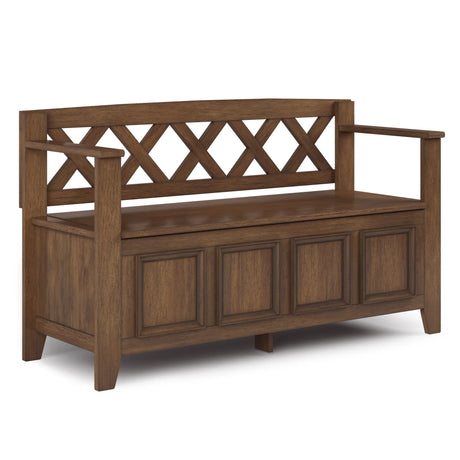 Amherst - Entryway Storage Bench - Rustic Natural Aged Brown - Furniture Home Direct