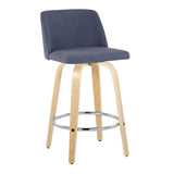 Toriano - Contemporary Fixed-Height Counter Stool With Swivel And Round Footrest (Set of 2) - Furniture Home Direct