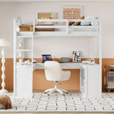 Loft Bed With Drawers, Cabinet, Shelves With Desk - Furniture Home Direct