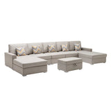 Nolan - Fabric 6 Piece Sectional Sofa With Pillows And Interchangeable Legs - Furniture Home Direct