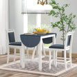Dining Set Drop Leaf Counter Height With 2 Chairs White Gray - Furniture Home Direct