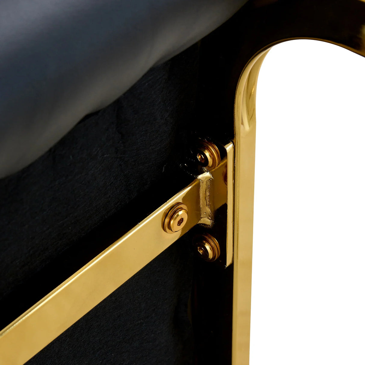 Dining Chairs Set of 2 Modern Gold Metal Frame Black - Furniture Home Direct