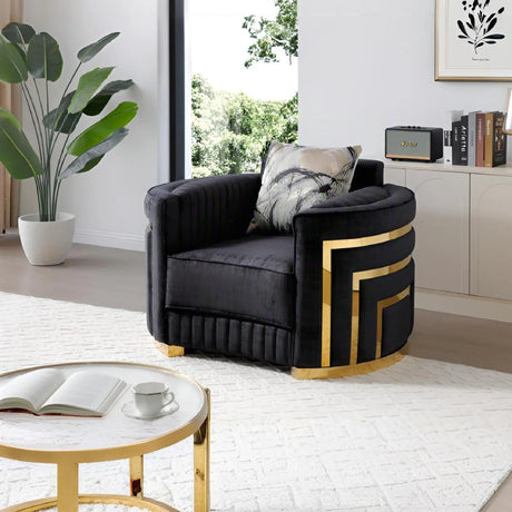 Soledad - Chair Upholstered With Hued Accents - Black - Furniture Home Direct