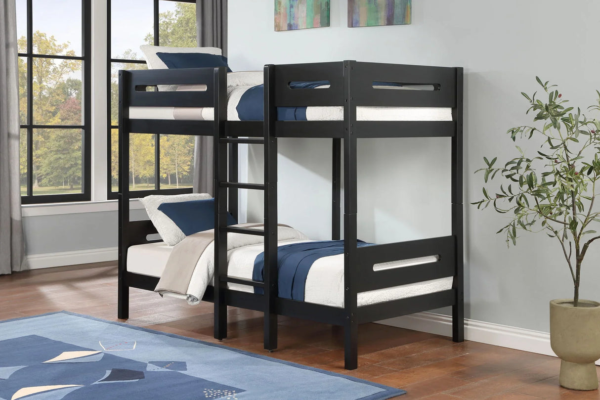 Ekko - Twin Twin Bunk Bed - Black - Furniture Home Direct