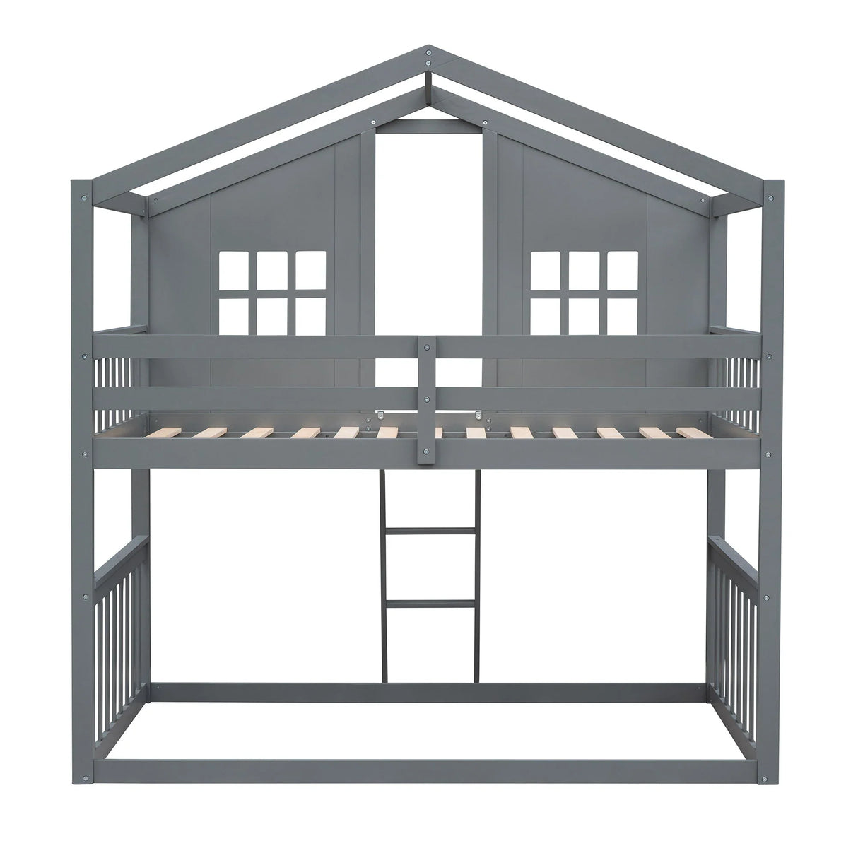 House Bunk Bed With Ladder, Wood Bed - Furniture Home Direct