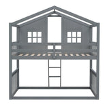 House Bunk Bed With Ladder, Wood Bed - Furniture Home Direct