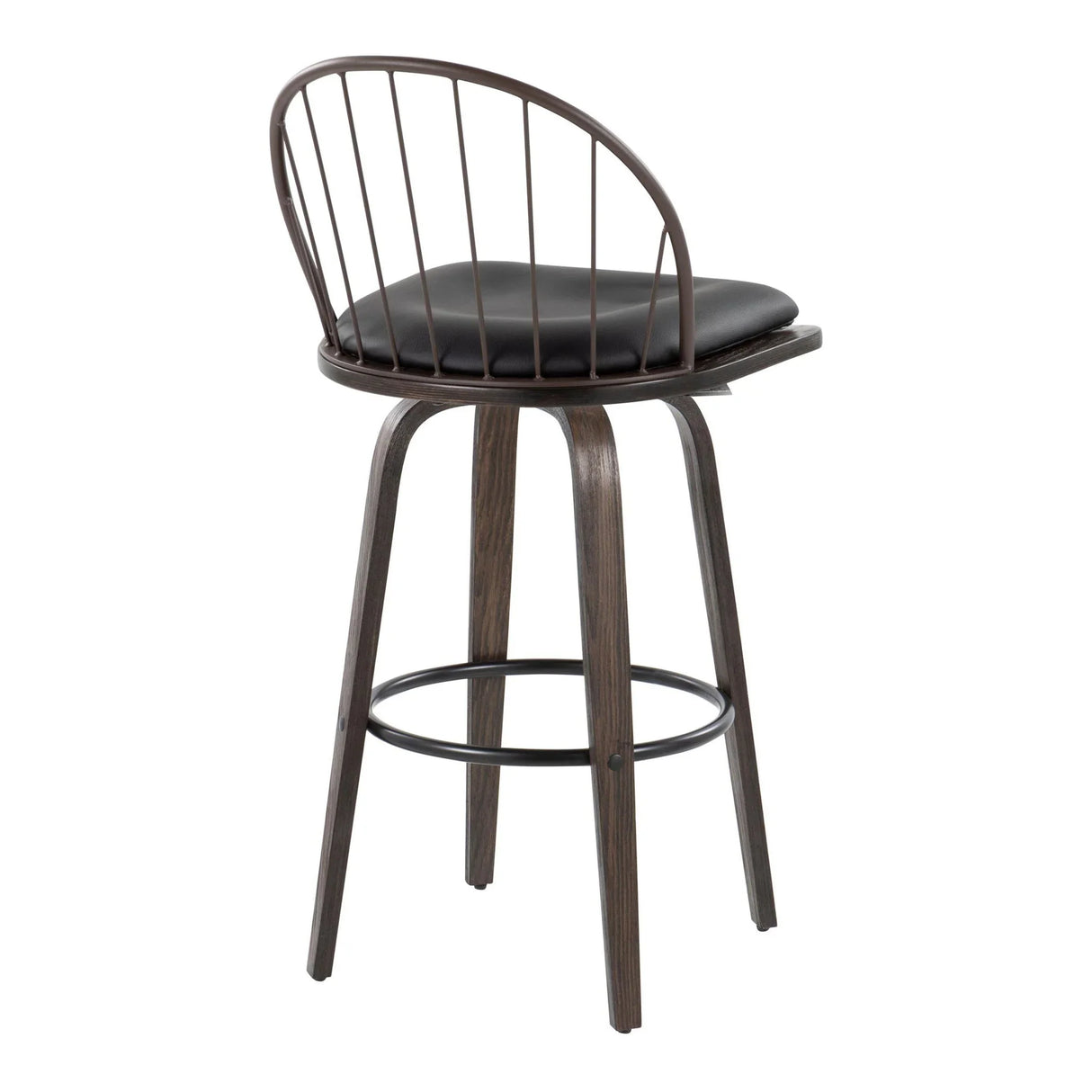Riley - Industrial / Urban Fixed Height Barstool With Swivel With Removable Cushion (Set of 2) - Furniture Home Direct