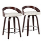 Grotto - Contemporary Fixed Height Counter Stool & Swivel With Round Footrest (Set of 2) - Furniture Home Direct