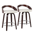 Grotto - Contemporary Fixed Height Counter Stool & Swivel With Round Footrest (Set of 2) - Furniture Home Direct