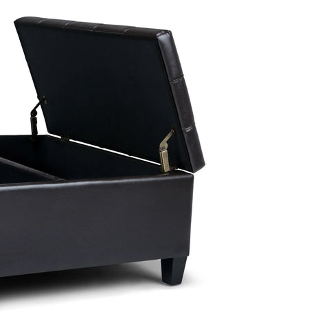 Harrison - Coffee Table Storage Ottoman - Tanners Brown - Furniture Home Direct