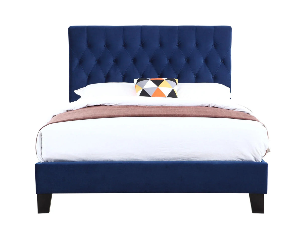 Luma - Queen Upholstered Bed - Blue - Furniture Home Direct