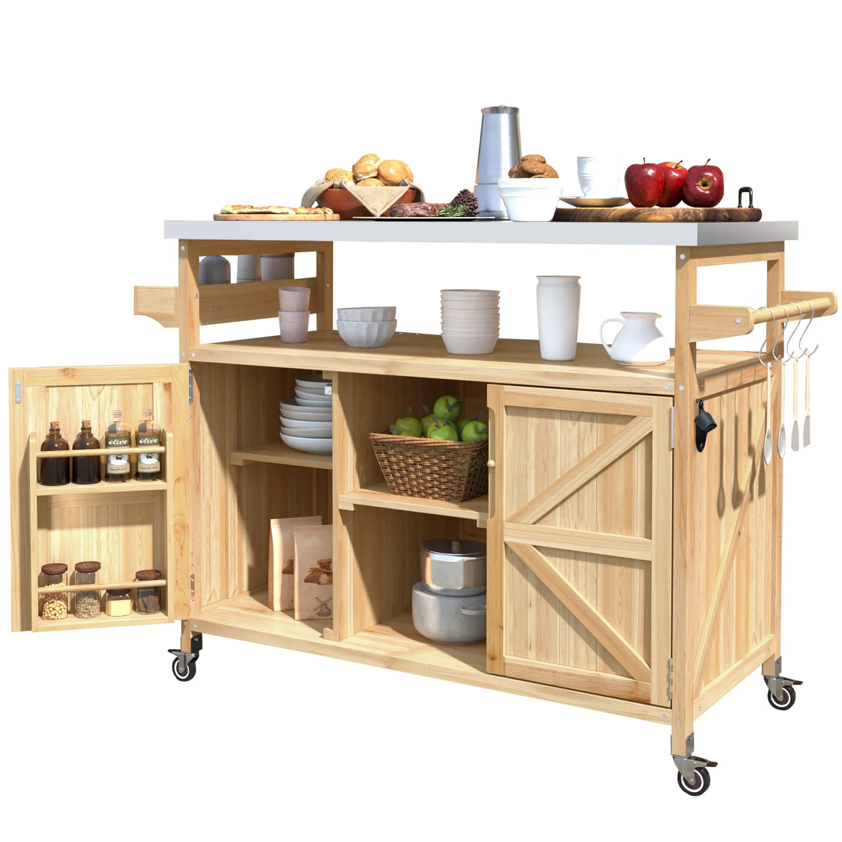 K&K Outdoor Kitchen Island & Storage Cabinet - Furniture Home Direct