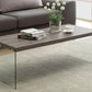 Coffee Table Rectangular For Living Room Clear Tempered Glass - Furniture Home Direct