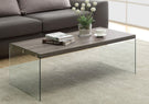 Coffee Table Rectangular For Living Room Clear Tempered Glass - Furniture Home Direct