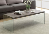 Coffee Table Rectangular For Living Room Clear Tempered Glass - Furniture Home Direct